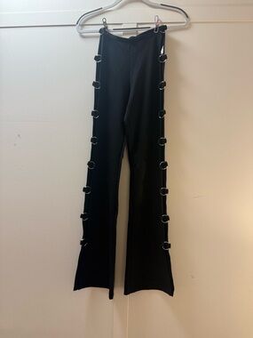 Edikted Black Ring Cut Out Flared Pants